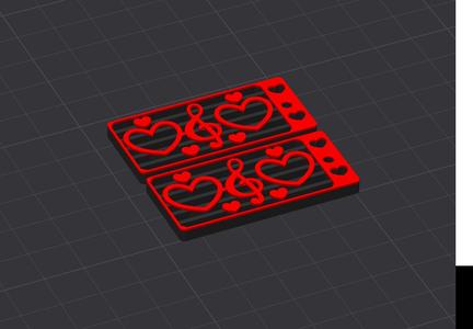 Muisc Staff with Treble Cleff & Hearts