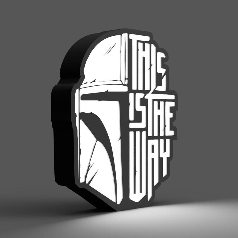 Mandalorian Lightbox - This Is The Way (easy to print)