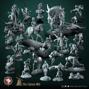 'The Cursed Mill' October 2021 release 26 STL's miniatures pre-supported + dnd 5e stats block