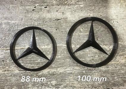 Mercedes-Benz Emblem | 100 mm 3D Printed Badge | Black Car Logo Decoration
