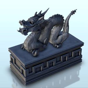 Statue of dragon on carved base 6 - Asia Terrain Clash of Katanas Tabletop RPG terrain China Korea