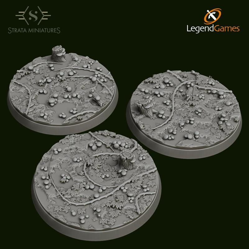 Strata Miniatures - Mushroom Forest Bases 50mm Round x3