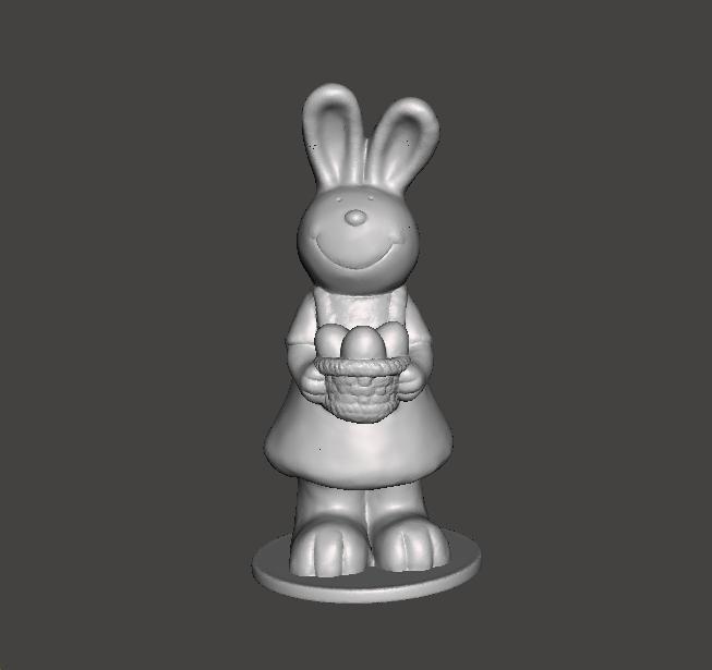 EASTER BUNNY WITH BASKET AND EGGS FIGURE MODEL STATUE