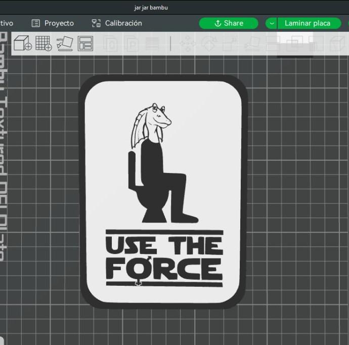 letrero wc jar jar bix 