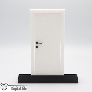 1:12 miniature Functional Door style 2 3d stl file