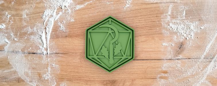Druid dice cookie cutter from Dungeons and Dragons