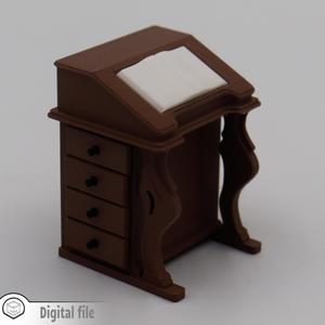 1:12 miniature Vintage Davenport Captains Artist desk Victorian style inspired 8 drawers