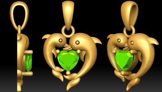 Dolphin pendant 3D print model