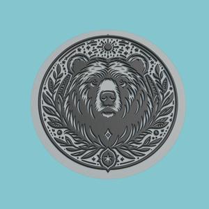 Bear Medallion Bear 3d Print Model