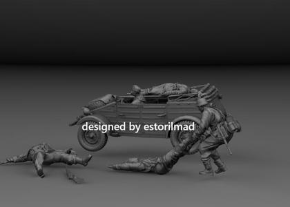 WW2 GERMAN KUBELWAGEN RESCUING THE WOUNDED