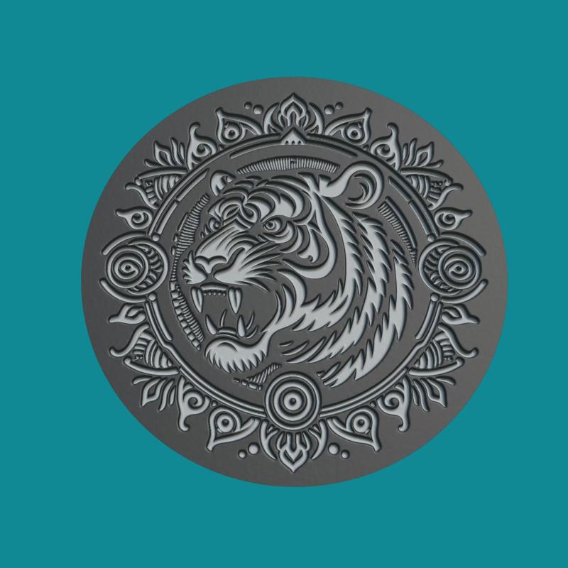 Tiger Animal Medallion