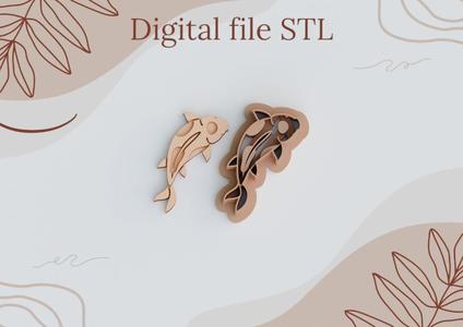 STL Digital Files for Polymer Clay Cutters | 3D Printable Cookie Cutters | DIY Craft Tools | Instant download | Earrings cutters "Koi fish"