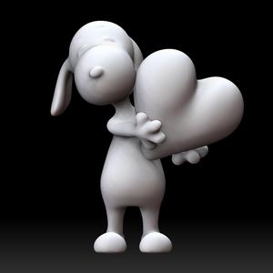 Snoopy - dog with heart - cute love dog