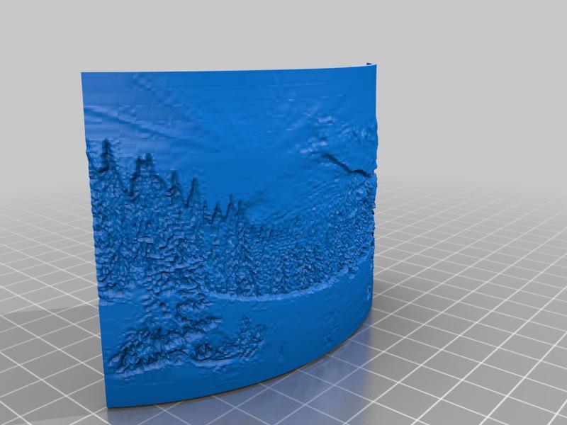 mountain winter forest lithophane