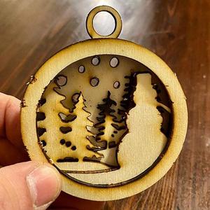 Laser cut layered Christmas ornament