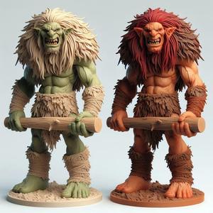 659 Malicious Ivory Troll with Club, fantasy, wood, base, sword, warrior, wild, dnd, cat, monster, dog, godzilla, fair, totem, witch, werewolf, poodle, bear, anteater, crocodile