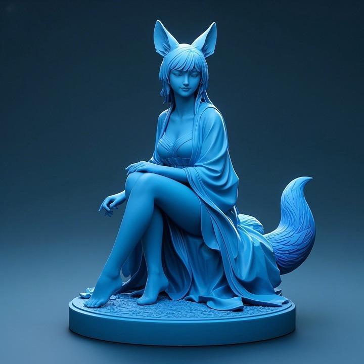 1186 Fox Spirit Woman in Pu Song Ling Style, beast, magic, creature, fantasy, wood, base, sword, warrior, wild, cat, monster, fox, godzilla, fair, witch, werewolf, horror, beast, gothic, troll