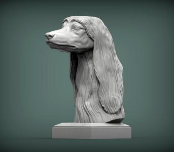 Afghan hound bust 3D print model