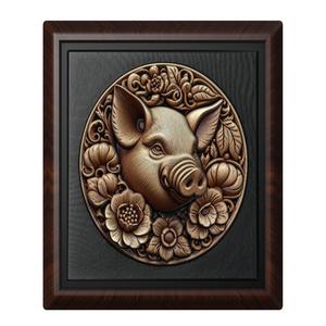 pig animal wall art relief wall decor