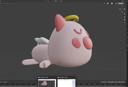 Cute little angel pig