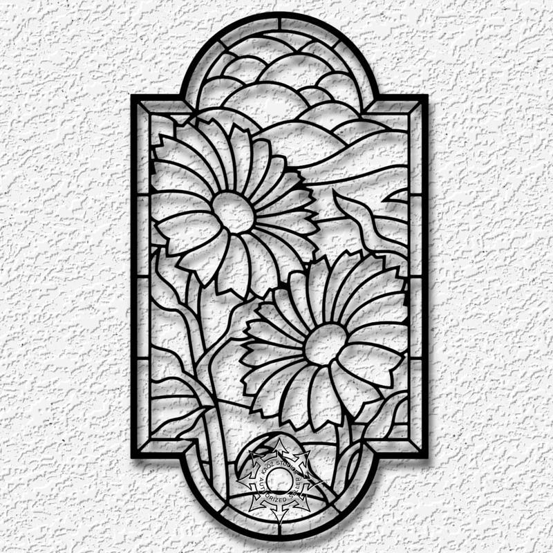 Stained Glass Look sunflowers Wall Art Flowers wall decor 2d