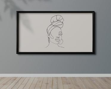 African Woman Wall-Line Art