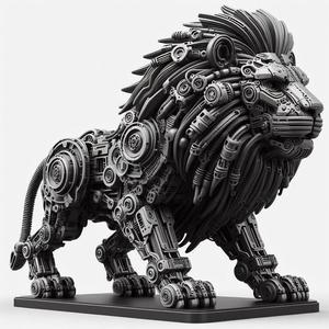 Robotic Angry Lion 3D Print – Futuristic Mechanical Predator Model