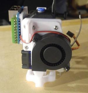 Carriage for BMG and BLTouch with Duct and RJ45 mounts, "Over the Top" Style