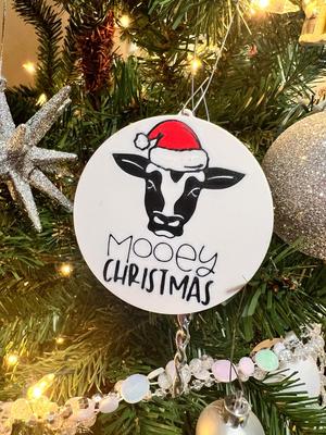 Cow Christmas Ornament - Mooey Christmas V2