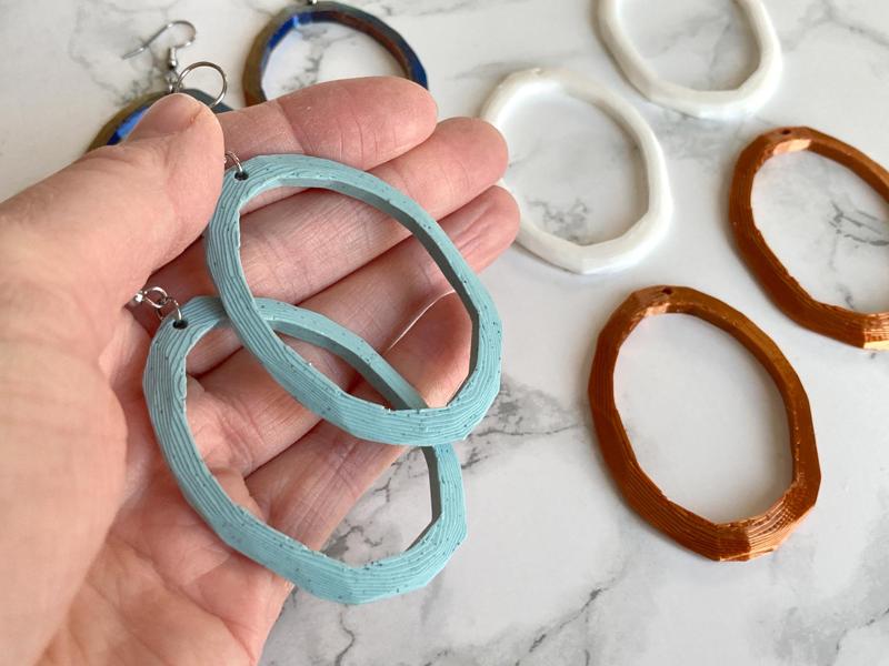 Rough Oval Hoop Earrings