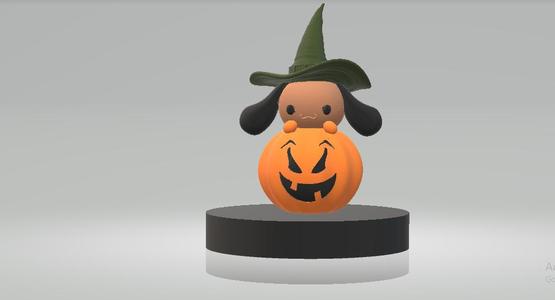 WITCH AND PUMPKIN TOY 3D PRINTABLE MODEL