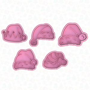 Santa's Christmas hats cookie cutter set of 5