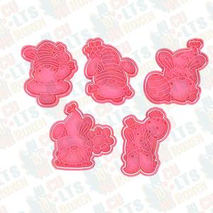 Easter gnomes cookie cutter set of 5