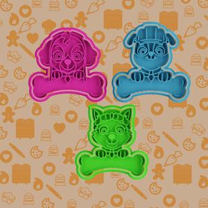 paw patrol COOKIE CUTTER set of 3