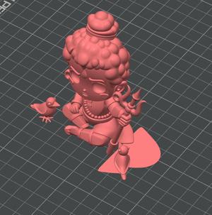 Shani Dev Chibi Style Sitting with Two Crows | 3D Printable STL File | Hindu Deity of Justice | FDM & Resin Ready (Unsupported)