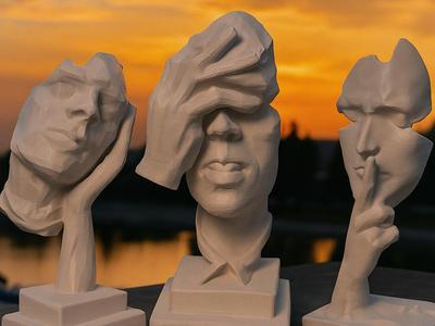 Silence is Golden Statues