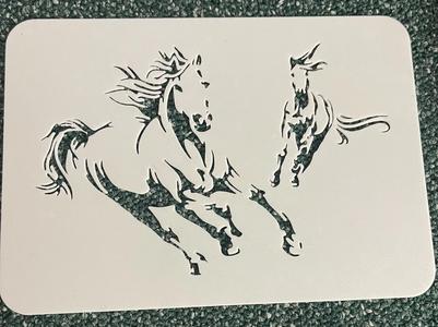 4x horse template #2 - Stencil for draw and paint