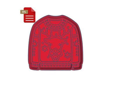 Ugly Christmas Sweater Cookie Cutter and Stamp