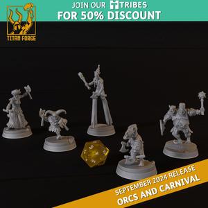 Carnies - Orcs and Carnival - Titan Forge Miniatures September 2024