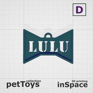 Pet - Dog - Tag - Lulu - Bow tie - Customized -