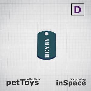 Pet - Dog - Tag - Henry - Army - Customized -