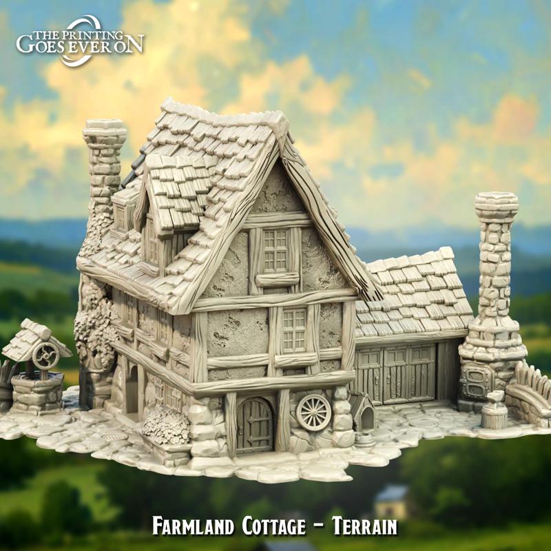 Farmland Cottage - High Detail Terrain - Supportless FDM Terrain