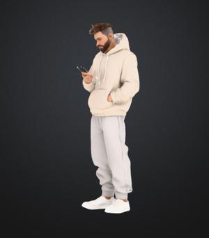 1:64 Diorama Man with Smartphone