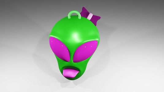 ALIEN  KEYCHAIN HEAD CUTE ALIEN