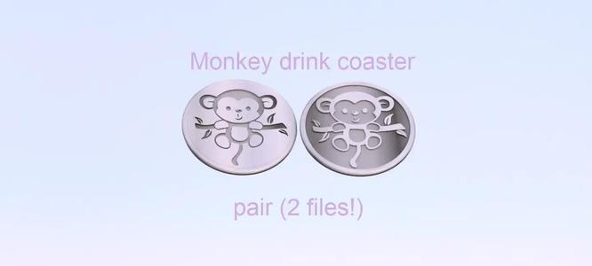 Monkey Drink Coaster (Pair)