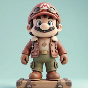 Kawaii Pilot Mario 3D Model