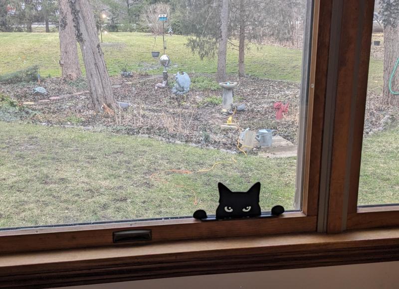 Peering Cat Silhouette - Remix - Three Versions