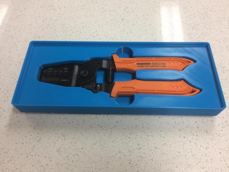 Gridfinity tray for the Taiwan Engineer PA-09 crimping tool