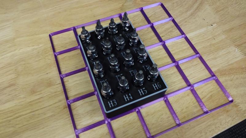 gridfinity 1/4 flex bit holder tray gridfinity
