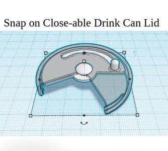 Snap on Close-able Drink Can Lid